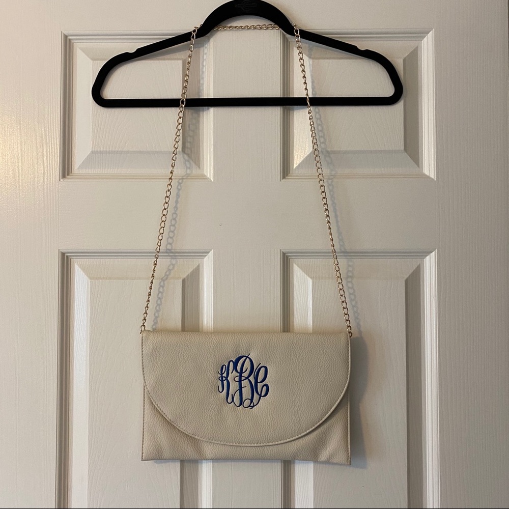 Monogrammed Cream Crossbody bag